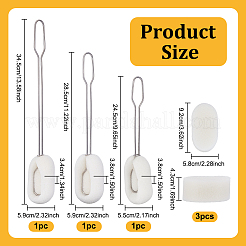 3Pcs 3 Style Stainless Steel & Sponge Beaker Brush&nbsp;AJEW-UN0002-04