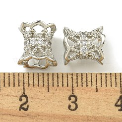 Rack Plating Brass Micro Pave Cubic Zirconia Beads&nbsp;KK-K386-04P