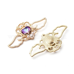 5Pcs 5 Colors Rack Plating Alloy Rhinestone Pendants&nbsp;ALRI-YW0001-19