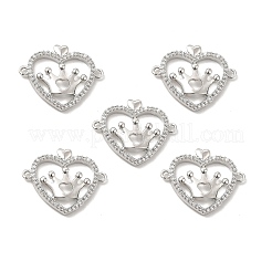 Brass Micro Pave Clear Cubic Zirconia Connector Charms&nbsp;KK-E068-VB044