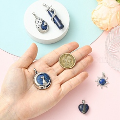 5Pcs 5 Styles Natural Lapis Lazuli Pendants&nbsp;G-YW0003-06A