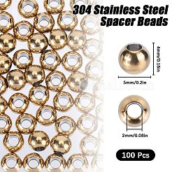 100Pcs Ion Plating(IP) 202 Stainless Steel Rondelle Spacer Beads&nbsp;STAS-SC0006-90