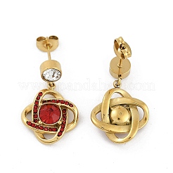 Ion Plating(IP) 304 Stainless Steel Flower Stud Earrings&nbsp;EJEW-A119-05G