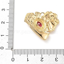 Valentine's Day 304 Stainless Steel Micro Pave Red Cubic Zirconia Pendants&nbsp;STAS-F360-08G