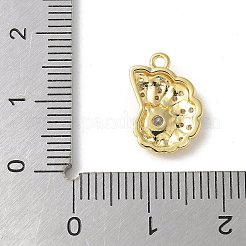 Brass Micro Pave Cubic Zirconia Pendants&nbsp;KK-P290-48G