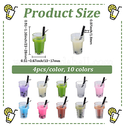 40Pcs 10 Colors Plastic Cup Pendants&nbsp;CRES-SC0003-39