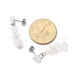 Natural Quartz Crystal Dangle Stud Earrings&nbsp;EJEW-JE06371-09