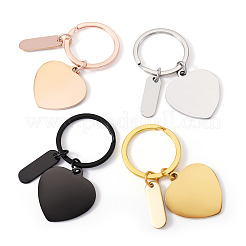 4Pcs 4 Colors Stainless Steel Keychains&nbsp;KEYC-TA0001-64