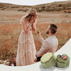 Velvet Cover Plastic Couple Ring Box&nbsp;VBOX-WH20003-001B