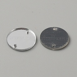 Flat Round Acrylic Mirror Sew on Rhinestone&nbsp;LS-FIND-WH0155-028B