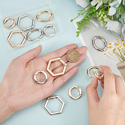 12Pcs 6 Styles Alloy Spring Gate Rings&nbsp;FIND-WR0008-96
