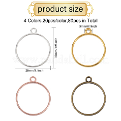 80Pcs 4 Colors Zinc Alloy Pendants&nbsp;FIND-CA0008-82