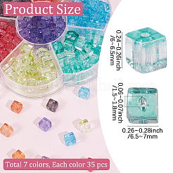 245Pcs 7 Colors Transparent Crackle Glass Beads&nbsp;EGLA-PA0001-42