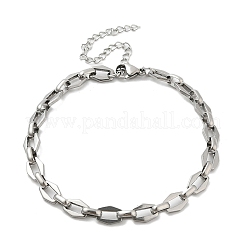 304 Stainless Steel Dapped Chains Bracelets for Men & Women&nbsp;BJEW-D042-26P