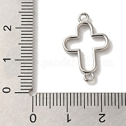 Rack Plating Brass Cross Outline Connector Charms Links&nbsp;KK-U027-05P