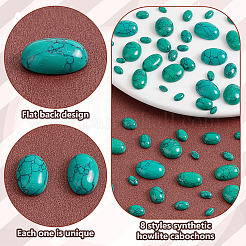 66Pcs 8 Styles Dyed Synthetic Turquoise Cabochons&nbsp;G-PH0002-67