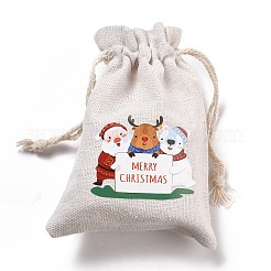 Christmas Cotton Cloth Storage Pouches&nbsp;X-ABAG-M004-02J