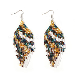 Vintage Bohemian Glass Enamel Beaded Tassel Dangle Earrings for Women&nbsp;TA8600