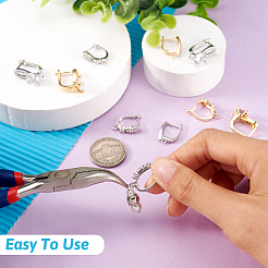 12Pcs 6 Style Brass Micro Pave Cubic Zirconia Hoop Earring Findings&nbsp;ZIRC-PJ0001-06