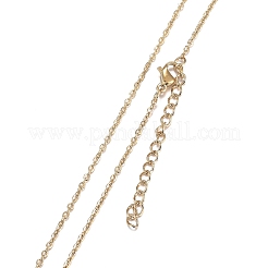 Brass Micro Pave Clear Cubic Zirconia Pendant Necklaces&nbsp;NJEW-H100-14G