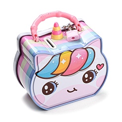 Unicorn Head Iron Money Banks for Kids&nbsp;AJEW-G053-01B