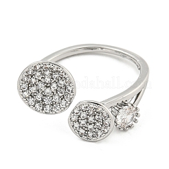 Brass Micro Pave Cubic Zirconia Cuff Rings&nbsp;RJEW-I103-099P