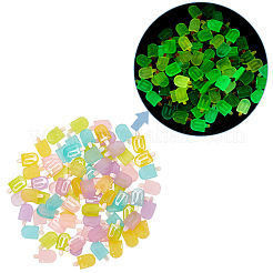 80Pcs 5 Colors Luminous Resin Decoden Cabochons&nbsp;RESI-AR0001-35