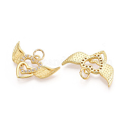 Brass Micro Pave Cubic Zirconia Pendants&nbsp;ZIRC-T016-03G