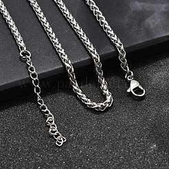 Non-Tarnish 316 Surgical Stainless Steel Wheat Chain Necklaces&nbsp;NJEW-M176-18-B