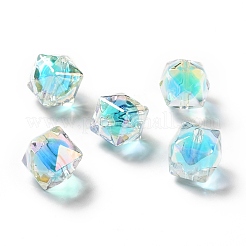 Two Tone UV Plating Rainbow Iridescent Acrylic Beads&nbsp;TACR-D010-02
