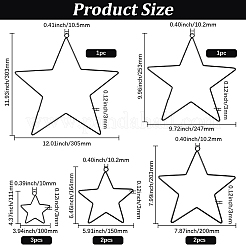 5 Styles Iron Star Ring for DIY Woven Net/Web with Feather&nbsp;IFIN-GF0001-67B