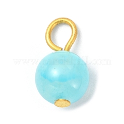 Natural Selenite Dyed Round Charms&nbsp;PALLOY-JF02119