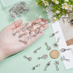 40Pcs 20 Styles Flower Alloy Pendant Decorations&nbsp;HJEW-PH02114