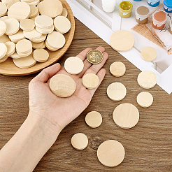 150Pcs 3 Styles Unfinished Wooden Flat Round Cutouts&nbsp;WOOD-PH0003-71