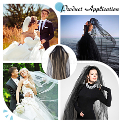Organza & Imitation Pearls & Iron Lace Long Bridal Veils&nbsp;AJEW-WH0596-965A-02