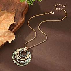 Multi Ring Zinc Alloy Enamel Pendant Necklaces for Women&nbsp;FS-WG47317-05