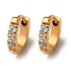 304 Stainless Steel Clear Cubic Zirconia Hoop Earrings&nbsp;EJEW-D331-18A-G