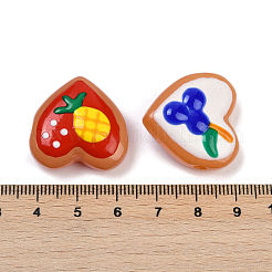 Handmade Heart Lampwork Beads Strands&nbsp;LAMP-P069-04A-07