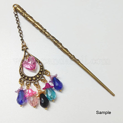 Tibetan Style Alloy Hair Stick Findings&nbsp;TIBE-R310-35AB-NR