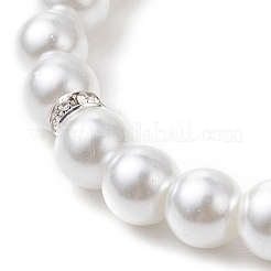 Alloy & Pearlized Glass Pearl Beads Stretch Bracelets for Women&nbsp;BJEW-JB11364-01