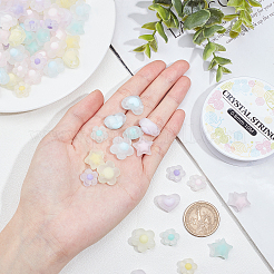 160Pcs 16 Styles Transparent Acrylic Beads and 1 Roll Elastic Crystal Thread&nbsp;DIY-SC0016-21