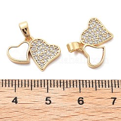 Brass Micro Pave Cubic Zirconia Pendants&nbsp;KK-L222-018G