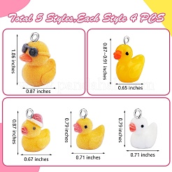 20Pcs 5 Styles Flocky Opaque Resin Pendants&nbsp;RESI-SZ0001-77