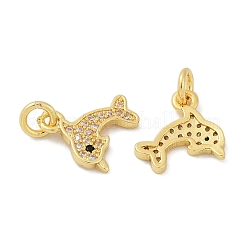 Brass Micro Pave Cubic Zirconia Pendants&nbsp;KK-U073-05G