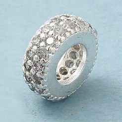 Rack Plating Brass Cubic Zirconia European Beads&nbsp;KK-K372-12S