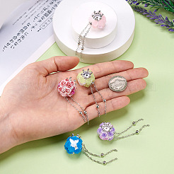 5Pcs 5 Colors Handmade Luminous Polymer Clay Rhinestone Beads&nbsp;CLAY-TA0001-59