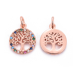 Brass Micro Pave Cubic Zirconia Charms&nbsp;ZIRC-L070-45RG