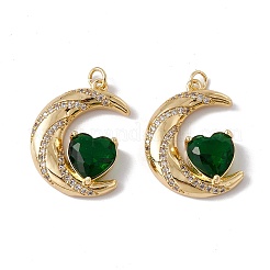 Brass Micro Pave Cubic Zirconia Pendants&nbsp;KK-G439-40G