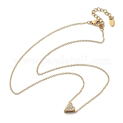 304 Stainless Steel Crystal Rhinestone Pendant Cable Chain Necklaces for Women&nbsp;NJEW-C062-01A-G