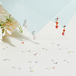 10Pairs 10 Colors  Resin Stud Earring Finding&nbsp;RESI-BBC0001-03
